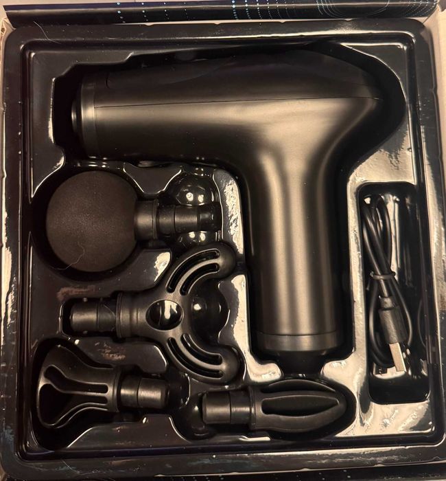 Нов Мини масажен пистолет 4 глави безшумен мощен масаж възстановяване