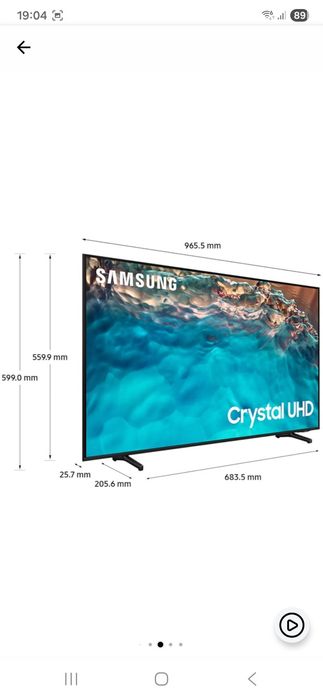 Televizor Samsung LED 43BU8072, 108 cm, Smart, 4K Ultra HD, Ultra Slim