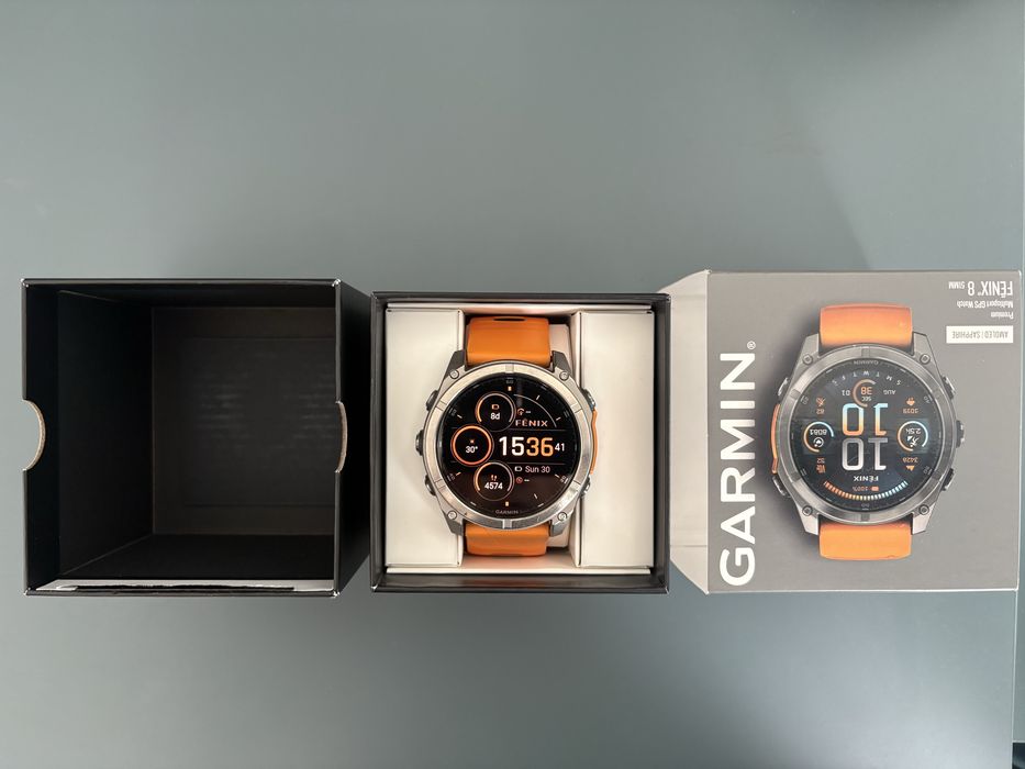 Garmin Fenix 8 Saphire Titanium Amoled 51MM Graphite/Spark Orange