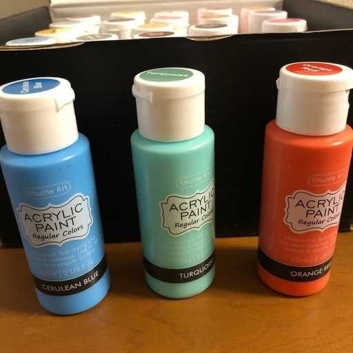 Set vopsele acrilice Shuttle Art – 25 culori, 60 ml, NOU, FACTURA