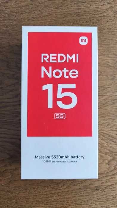 !НОВИ! НЕРАЗОПАКОВАНИ! Xiaomi Redmi Note 15, 5G 8/256GB, Black, Blue, Purple с 24 месеца гарация. Отключени!