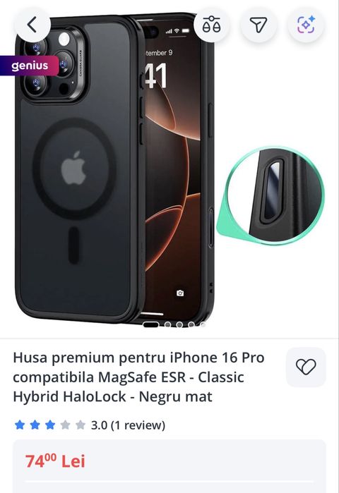 Husa Iphone 16 pro ESR Hybrid Halolock Magsafe
