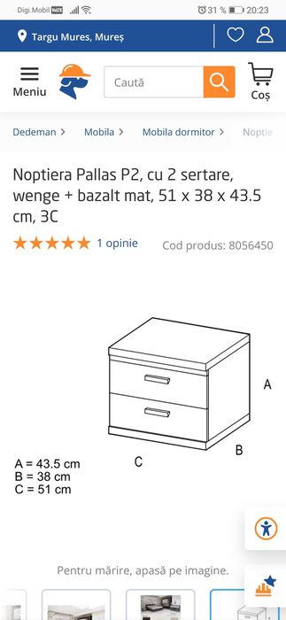 Pat matrimonial cu saltea