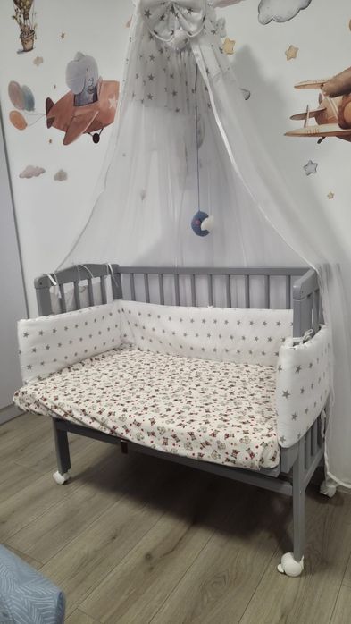 Pătuț Waldin,Bedside 2in1 ,90cm ×55