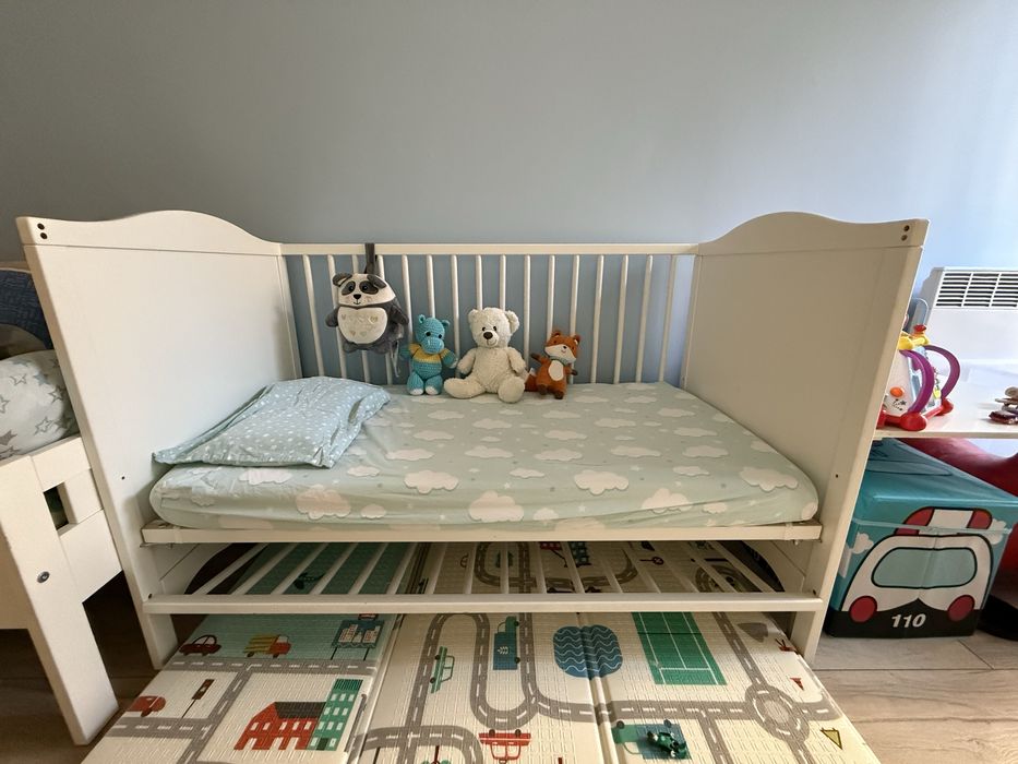 Бебешка дървена кошара ИКЕА с матрак 60/120