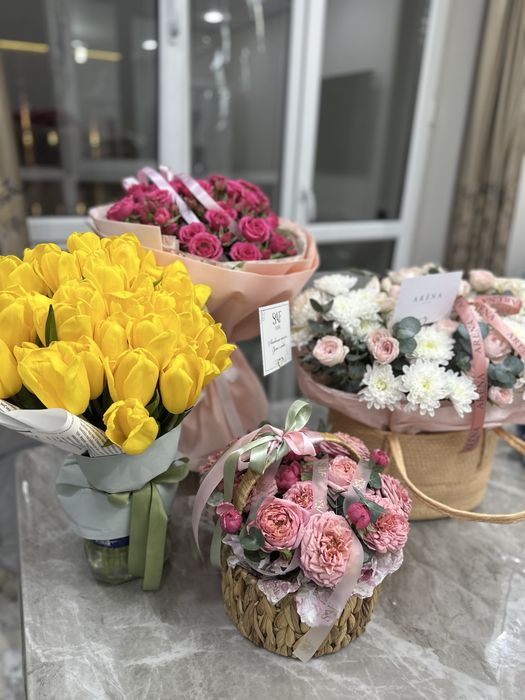 Цветы свежие букеты за пол цены