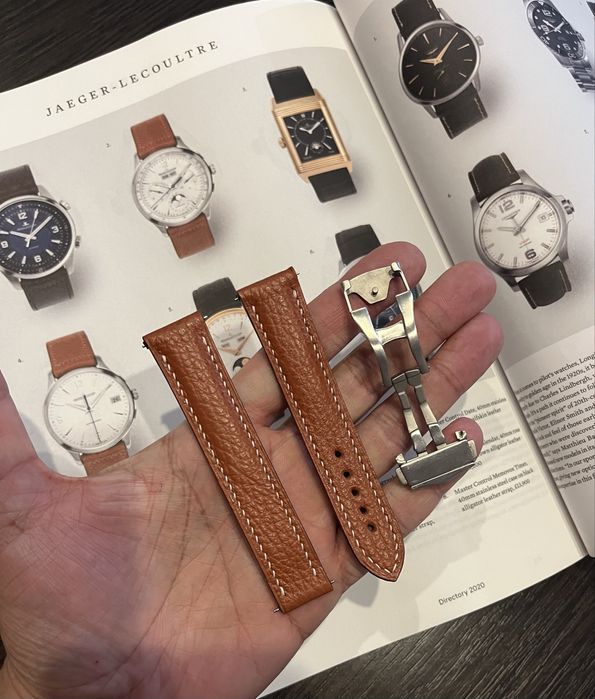 Curea pentru ceas 20 mm din piele premium Epsom lucrata manual - Omega