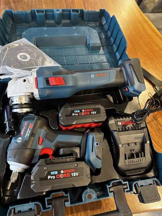 Гайковерт и Ъглошлайф Bosch Професионален Комплект +2бр 18 V Procore