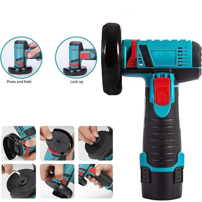 Ъглошлайф Cordless, 19 500 rpm, комплект от 2 батерии 12 V, 18 см