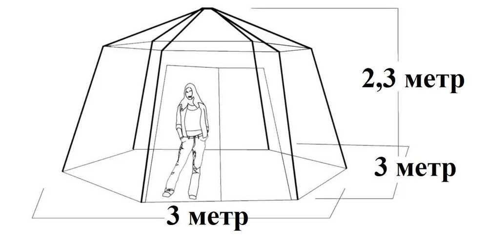 Палатка автоматическая 300х300х230 см. Шатер 8 чел. Доставка бесплатно