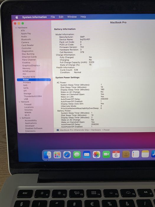 Laptop MacBook Pro A1502 Retina, intel i5, SSD