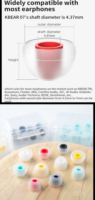 Новые KBEAR 07 силиконовые обновленные амбушюры для наушников