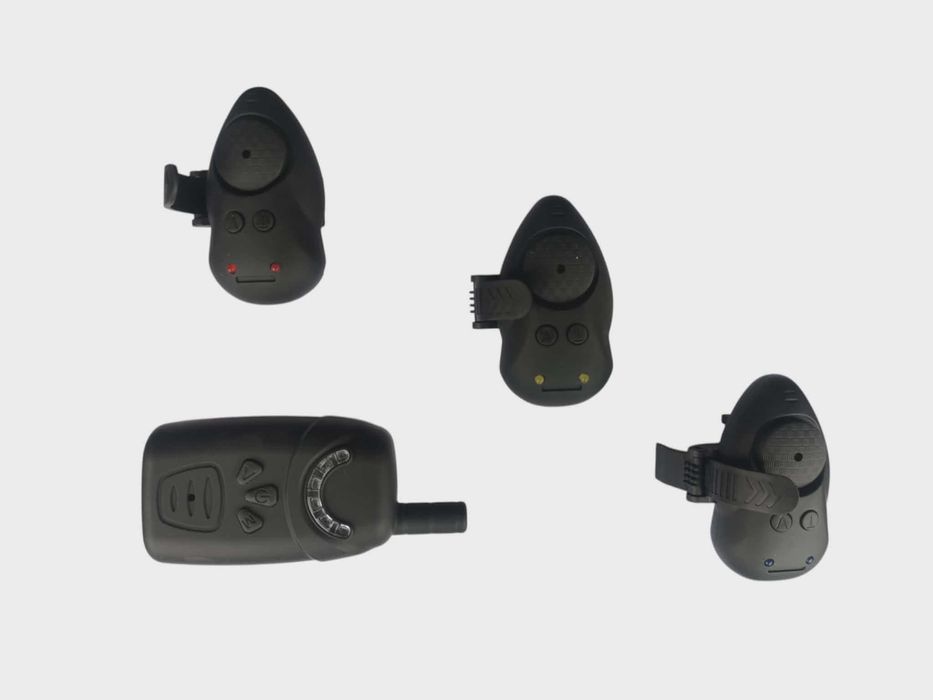 Сигнализатори със станция за сом  Osako 3+1 . Активират се от вибрация при удар. 100м обхват