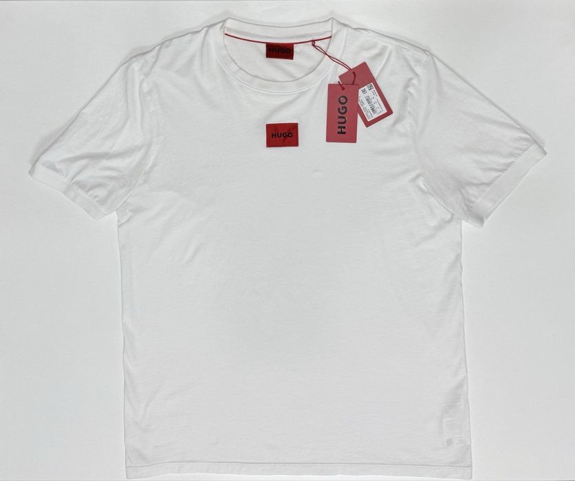 Tricou HUGO alb – logo frontal – nou cu etichetă