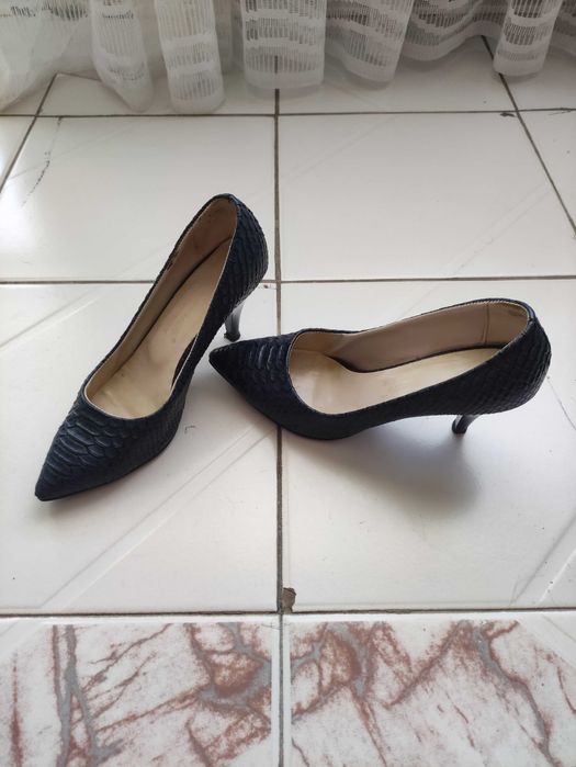 Дамски обувки, сини на цвят, използвани, пролет есен