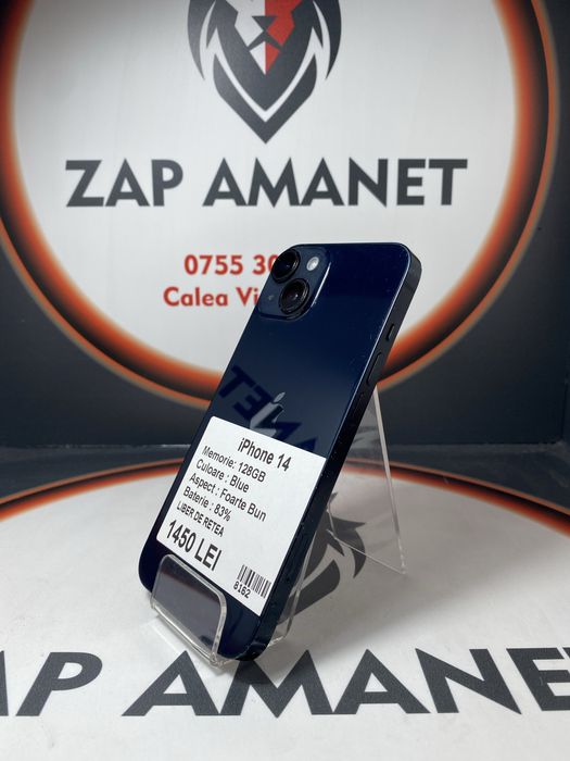 ZAP AMANET Vitan - iPhone 14 - 128GB - Black - 83% baterie
