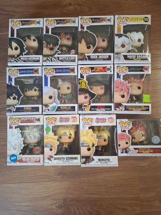 Funko POP фигурки – аниме колекция с цени от 10 до 20 евро. Boruto, Jujutsu kaisen, Atack on titan и други