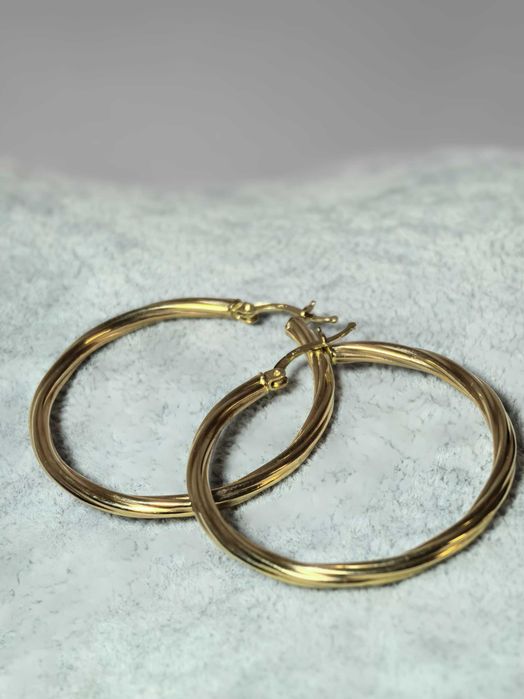 Cercei creole mari damă din aur galben 14K, 4,15 g – noi