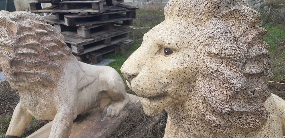 Статоя лъв гипсов