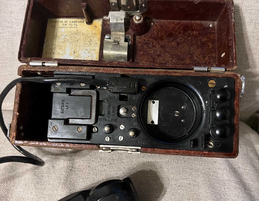 Telefon militar de campanie TC 72 model romanesc complet colectie