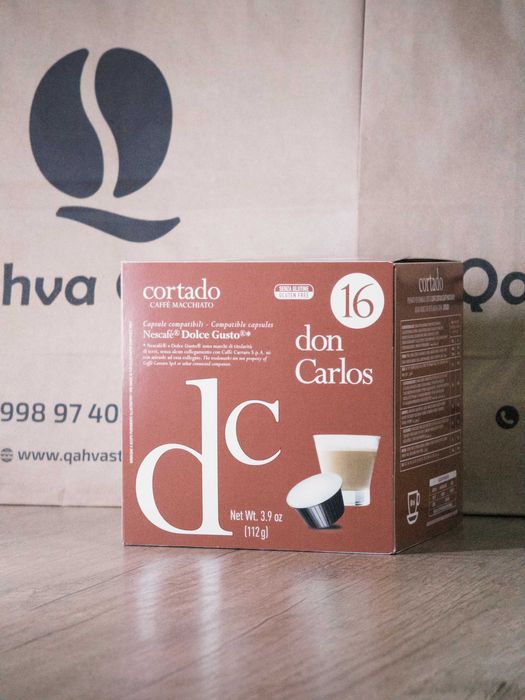Кофе в капсулах "Don Carlos" для Dolce Gusto. Kofe kapsulali D/G uchun