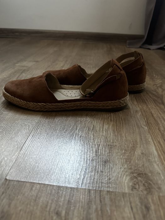 Espadrile CCC piele întoarsă maro cognac nr 39