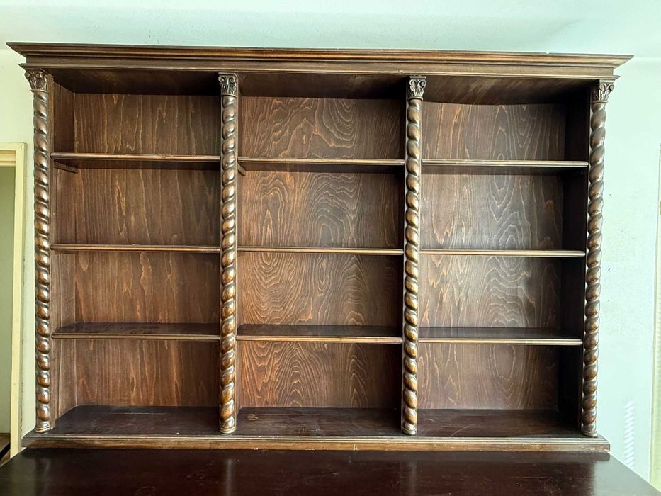 Raft Vintage Stil Baroc Revival; Biblioteca din lemn; Mic dulap cu polite