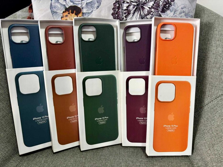Husa de Piele cu MagSafe pentru iPhone 15 Plus
