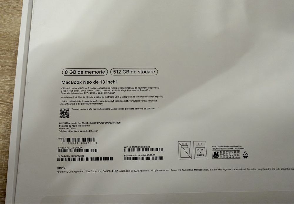 Apple MacBook Neo 13 Roz (Blush) | 8GB RAM | 512GB SSD | Garanție