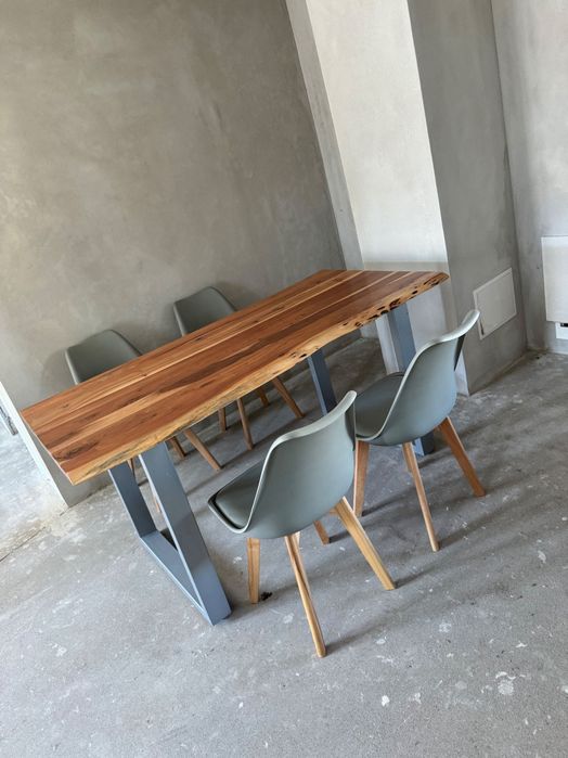 Masa din lemn masiv sufragerie/bucatarie cu 4 scaune ! 160/90/78cm