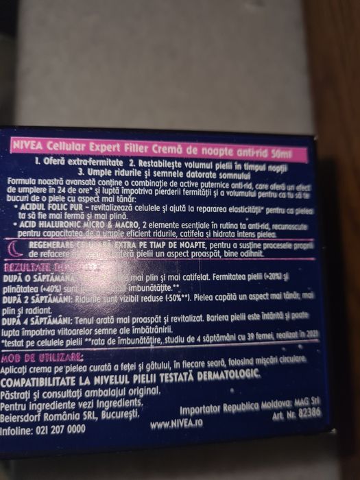 Crema de noapte Hyaluron Cellular Filler, 50 ml, Nivea