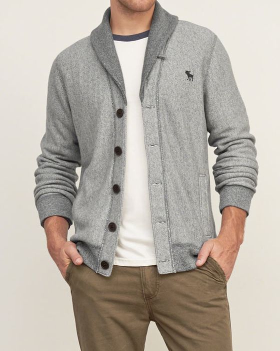 Abercrombie & Fitch Textured Shawl Cardigan Slim Fit XL