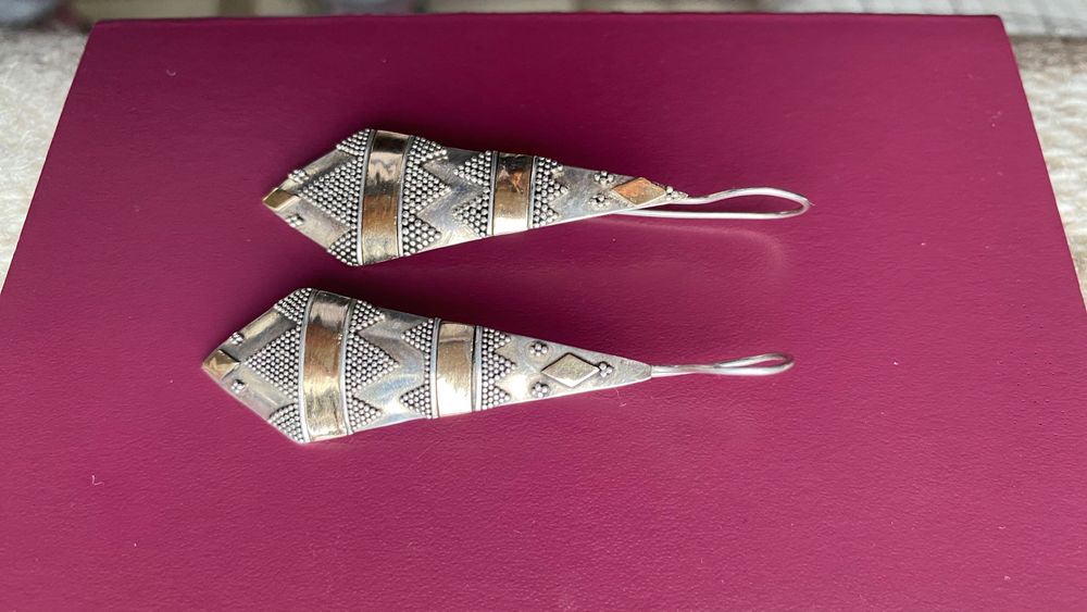 Сребърно златни обици накити