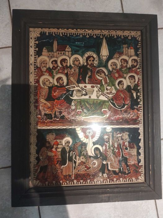 Icoana pictata pe sticla