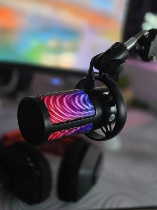 Microfon Gaming USB cu RGB, Condenser, Stare Impecabilă