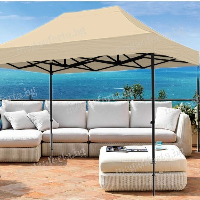 Градинска Шатра 3х4.50 с Усилена Конструкция и Гумирано Покривало