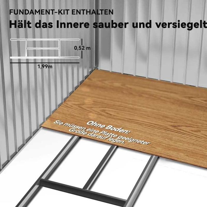 Градинска барака Outsunny с плъзгащи се врати 2.13 x 1.30 x 1.85 см