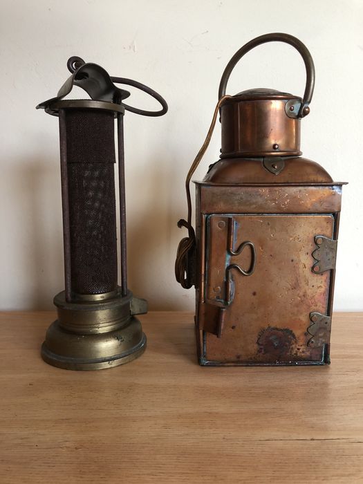 Старинен корабен меден фенер, внос от Англия