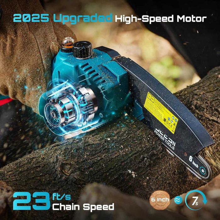 Мини електрически трион SeeSii, 2 батерии 4000 mAh