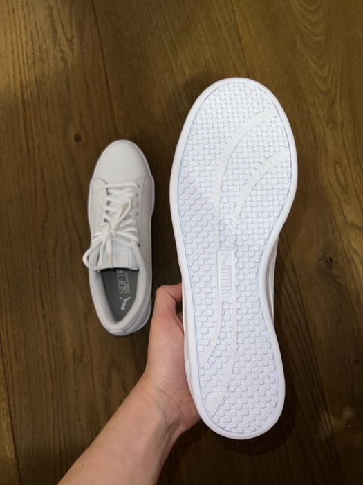Sneakers Puma albi din piele