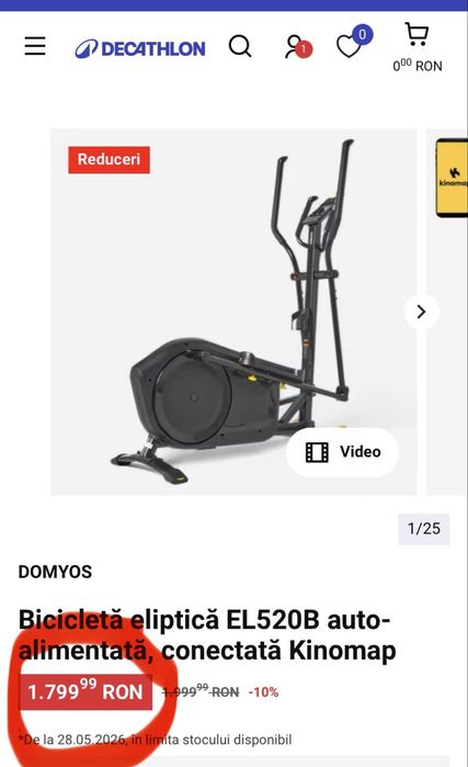 Bicicleta Eliptica DOMYOS 250 Dechatlon