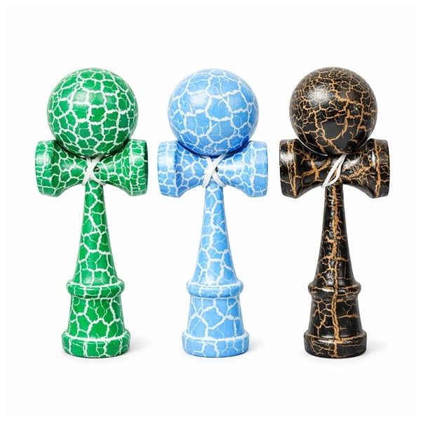 Set de trei Kendama X Originala, 18 cm, verde/albastru/negru