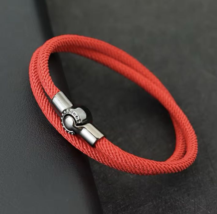 Атрактивни модерни стилни гривни*кожена синя*червена