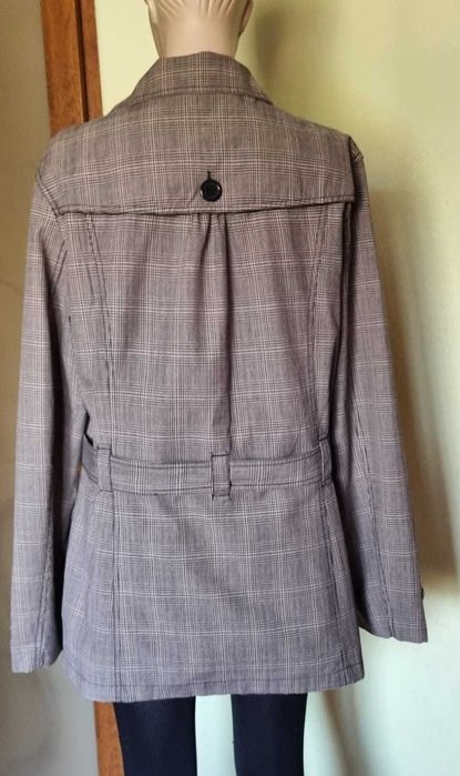 Trenci scurt, clasic,  gri, bumbac 100%, captusit, marimea 42-44