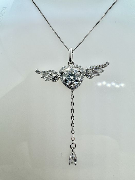 Сребърно колие с мойсанит (диамант) 1 карат