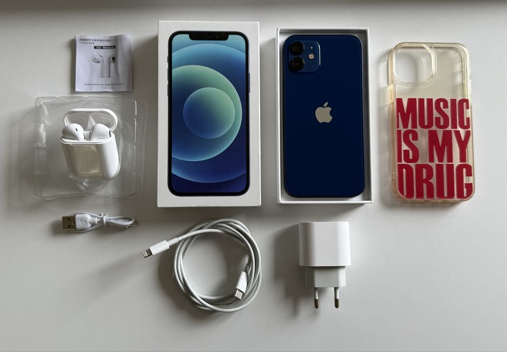 Iphone 12 64GB  Батерия 100% здраве, пълен комплект