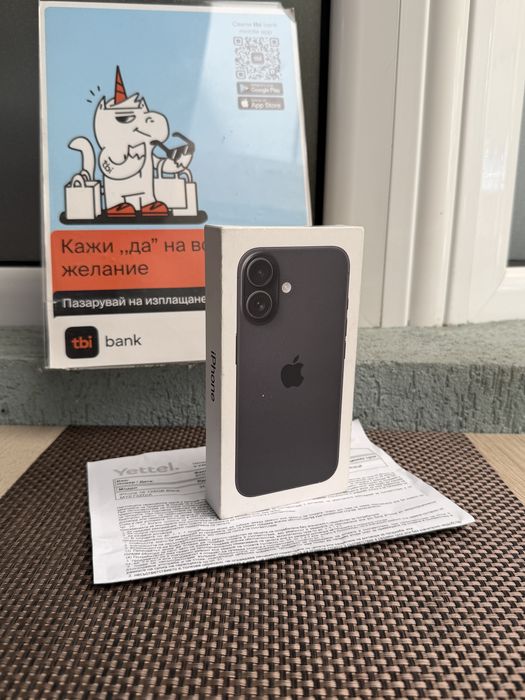 Нов•iphone 16 Black 36М Гар! ЛИЗИНГ 25€/м айфон 16 128GB