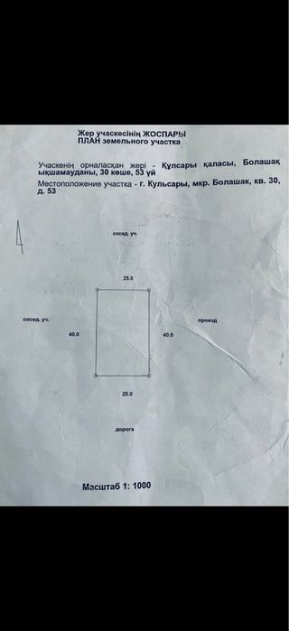 Құлсары қаласында жер сатылады