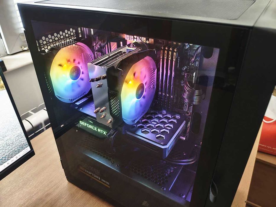 Геймърски компютър, Rtx 3060Ti, Ryzen 5500, 32gb Ram, 1tb Nvme ssd