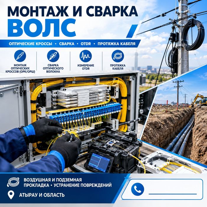 Монтаж сварка волс оптика